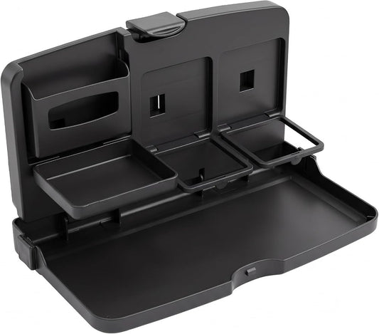 Car Back Seat Tray Table, Foldable Multifunctional Car Tray for Eating Working, Adjustable Travel Desk with Phone & Cup Holder, Universal Car Seat Desk Tray for Rear Passenger & Kids (Black) by Unknown