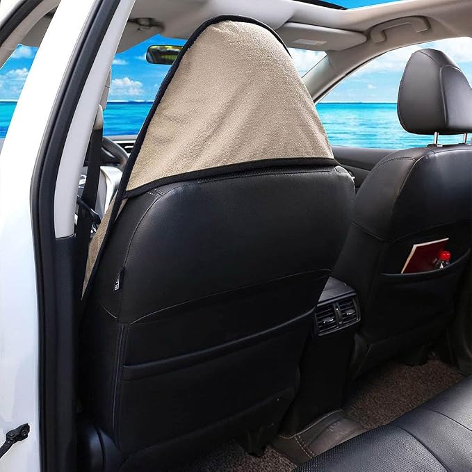 Waterproof Sweat Towel Car Seat Cover Sweat Carseat Protector,Perfect for Universal Anti-Slip Car Truck SUV Seat, Great for Post Gym Workout, Running, Swimming, Beach and Hiking (Beige) - Image 4