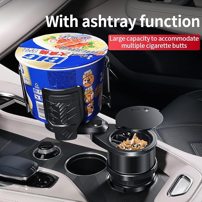 Multi-Functional 3 in 1 Car Cup Holder Expander with Detachable Cup Holder Ashtray, Adjustable Car Cup Holder Adapter, Expandable Cup Holder Insert Fits 18‑40oz Large Tumblers and Water Bottles - Image 4