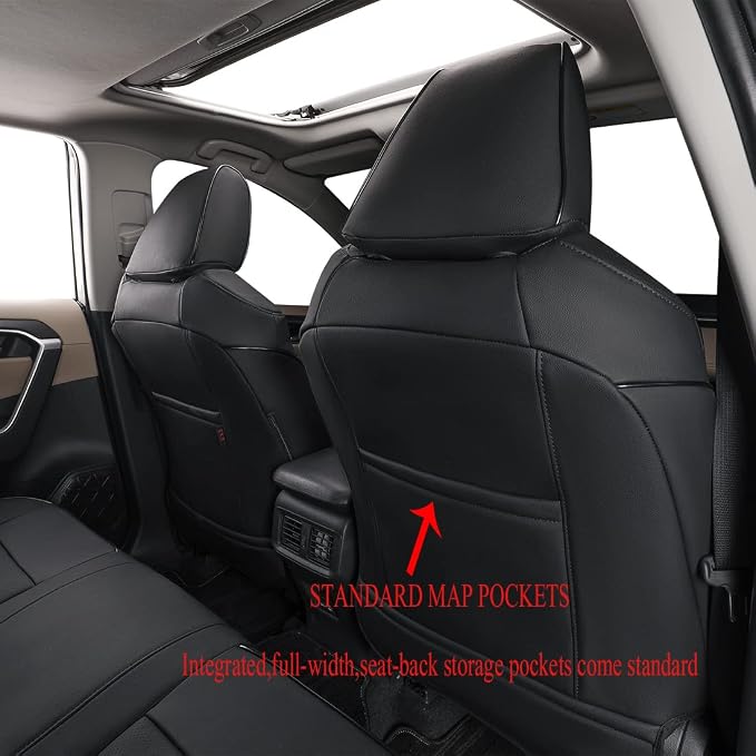 EKR Corolla Seat Covers Custom Fit for Toyota Corolla 2020 2021 2022 2023 2024 2025 2026 SE &2023-2025 XSE &2025 FX,Leather Car Seat Covers Full Set-Faux Leather(Black) - Image 3