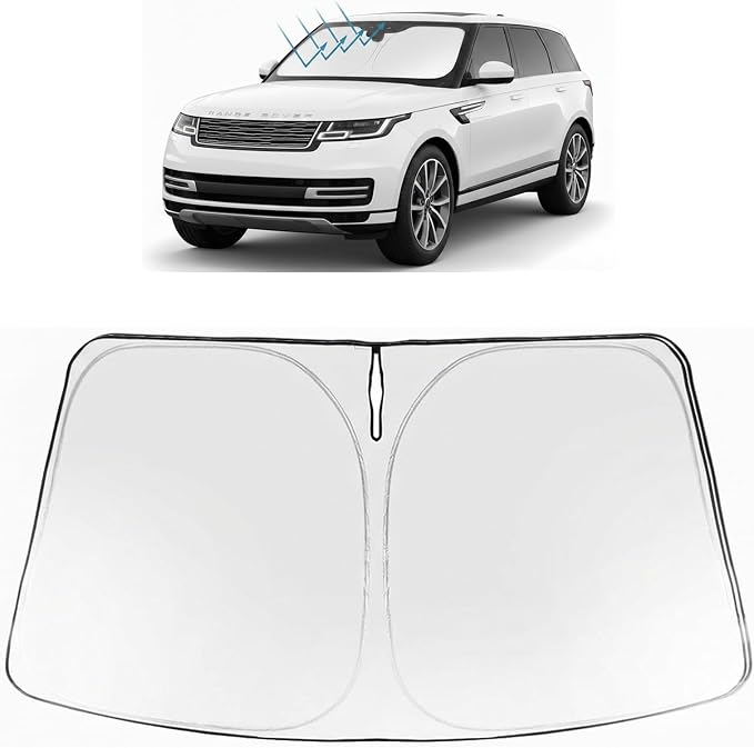 Proadsy Custom Fit 2022-2026 Range Rover Windshield Sun Shade, Blocks Heat | 240T Heat Shield, Drops Temp 54°F, Blocks 99% UV, Prevents Dashboard Cracking, Summer Parking & Beach Trips, Easy Twist-Fold by Proadsy
