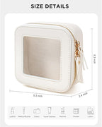 KOTORA Small Makeup Bag for Purse Sunscreen Travel Makeup Bag Clear Cosmetic Bag with Zipper, Car Make Up Bag Organizer Storage Traveling Car Accessories Travel Essentials for Women (Mini White) - Image 2