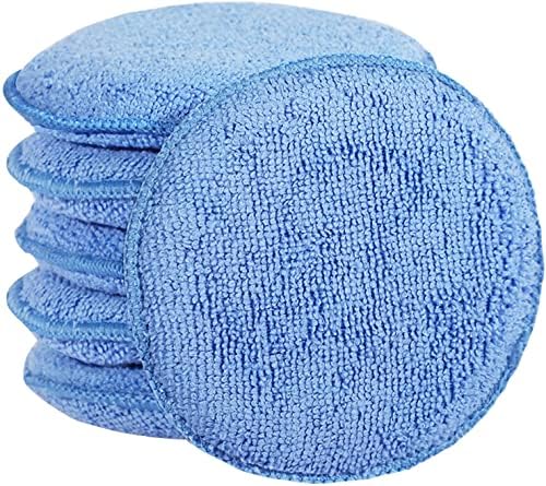 FONAROLL Microfiber Wax Applicator Pads, Car Wax Applicator, Buffing & Detail Polishing Foam Pads for Car Cleaning and Fine Polishing (5" Diameter, 6 Pack)… by FONAROLL
