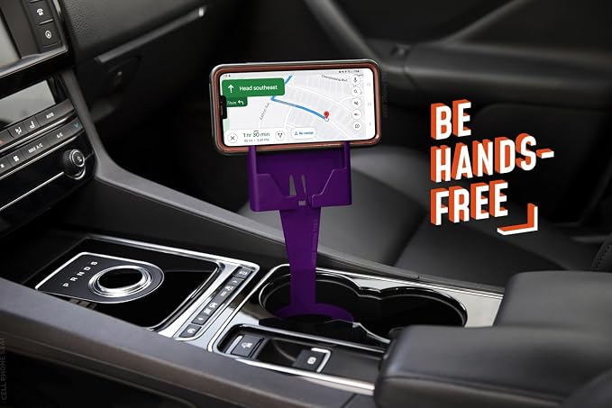Cup Holder Phone Holder Mount for Car - Universal Adjustable Expander Cradle Hands-Free Driving - Compatible with All Smartphones Car Mount for iPhone Samsung Google Android Mobile Accessories Purple - Image 6