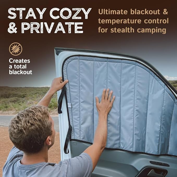 Living in a Bubble Insulated Blackout Front Window Covers (Pair) for Mercedes Sprinter Van Year 2019-2026, VS30 - Image 2