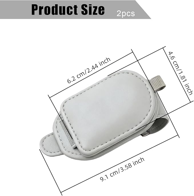 Sunglass Holder for Car Visor, Magnetic Leather Eyeglass Holder, Universal Car Sunglass Organizer Visor Accessories for SUV Truck Pickup, 2 Pack (Gray) - Image 2