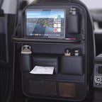 Tumecos Car Backseat Storage Bag with Foldable Table Tray,Large Capacity Seat Back Organizer,Car Kick Mat with Touch Screen Phone Holder,Multifunctional Backseat Protector Cover Pad (Style B) by Tumecos