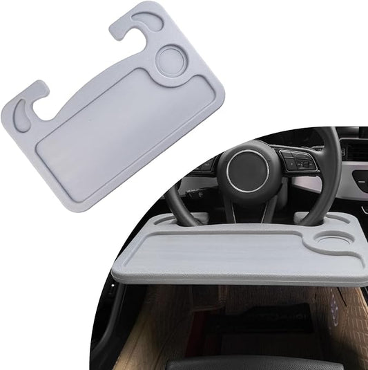 Dickno Car Steering Wheel Desk, Multipurpose Auto Steering Wheel Tray with Drink Holder, Steering Wheel Food Tray for Eating, Universal Vehicle Travel Accessories for Constant Travelers (Gray) by Dickno