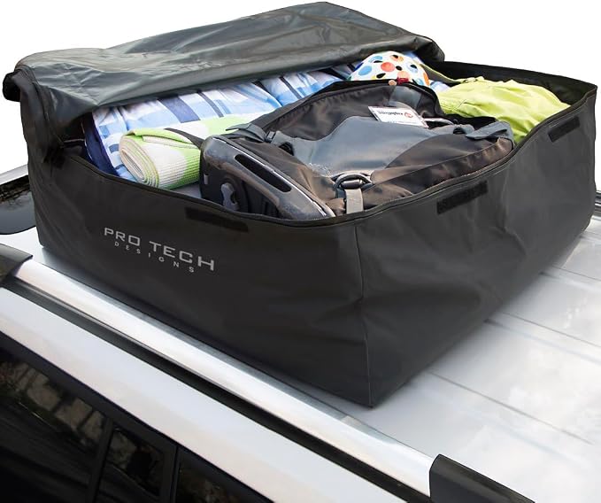 Journeyer 18 Waterproof Rooftop Cargo Carrier Bag, 18 Cubic Feet Vehicle Roof Storage with Straps & Door Hooks, Heavy Duty Car Top Carrier for SUVs, Vans, RVs & Trucks, 48" x 36" x 18" - Image 5