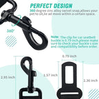 COOYOO Dog Seat Belt, Durability Retractable Dog Car Harness Adjustable Dog Seat Belt for Vehicle Nylon Pet Safety Seat Belts Heavy Duty & Elastic (1 Pack Black) - Image 5