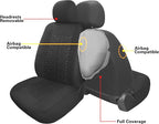 Pariitadin Car Seat Covers Full Set, Washable and Breathable Premium Cloth Automotive Vehicle Seat Cover for Car Interior, Universal Fit for Most Cars, Sedan, Truck, SUV(Black) - Image 5