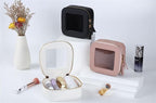 Small Clear Makeup Bag Travel Cosmetic Case, Portable Make Up Organizer Traveling Compact Car Bag for Essentials Transparent Toiletry Bag with Zipper - Image 5