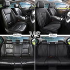 Car Seat Covers Full Set Custom Fit for Honda Civic 2000-2026 , Black&White | Premium Faux Leather, Waterproof, Anti-Slip, Airbag Compatible, Breathable, Car Seat Protectors, 2 Rows 5 Seats - Image 5