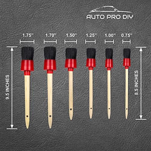 11 Piece Car Detailing Kit Set - Car Wheels, Exterior, Interior Cleaning Detail Supplies - Boars Hair, Stainless Steel Wire, Duster Brushes - Image 2
