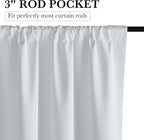 RYB HOME White 100% Blackout Curtains for Bedroom Living Room | Thermal Insulated, Heat & UV Blocking, Total Room Darkening, Privacy, Drapes for Cafe, W42 x L63, 2 Panels - Image 2