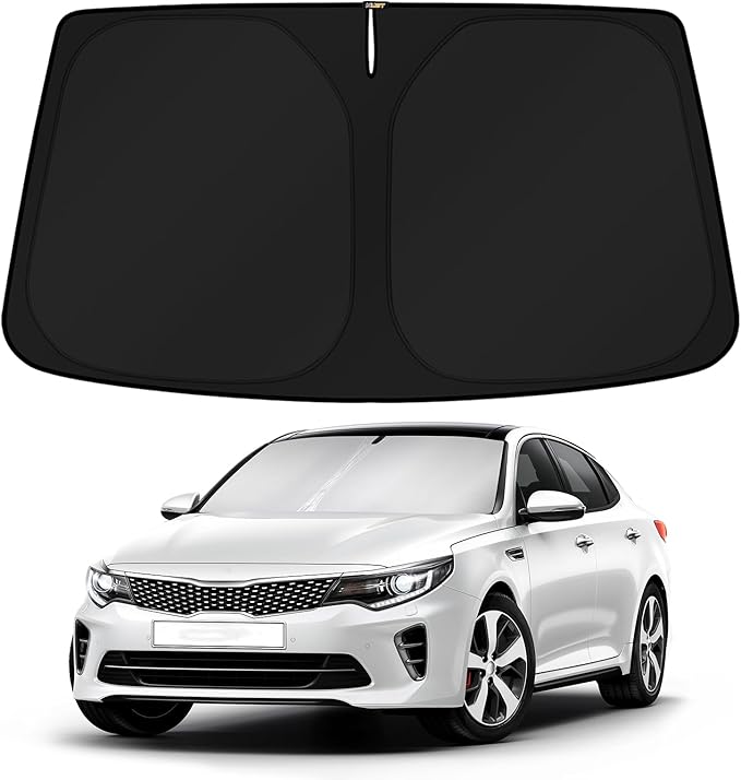 KUST Windshield Sun Shade for KIA K5 / Kia Optima Accessories 2016 2017 2018 2019 2020 (Not for 2021 KIA K5) Custom Fit Window Shade Foldable Sun Visor Protector Blocks UV Rays Keep Your Car Cooler by KUST