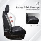 Huidasource 2007-2017 Wrangler JK Seat Covers 4 Door (Full Set/Black) | Waterproof Leather Custom Seat Cover, Front&Rear Seat Cushion Protector Fit for Jeep Wrangler JK 4-Door Sahara Sport Rubicon - Image 4