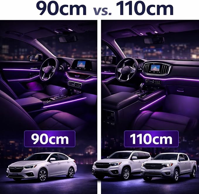 Acrylic Interior Car LED Strip Lights, Dreamcolor 10-in-1 Car Ambient Lighting Kit, with APP Control, 622 LED Fiber Optic Strip Lights for Cars, Supports Neon Sync with Music DIY Mode - Image 6