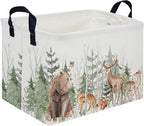 Rectangular Storage Basket,Kids Basket Animal Baskets Cute Storage Bins,Waterproof Collapsible Clothes Kids Storage Basket,Gift Basket,Animals Room Decor(Woodland Animal) by FXOCSHE