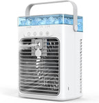 Portable Air Conditioners, Personal Evaporative Air Cooler, 3-Speed Small AC Fan, 8H Auto-off, Mini Air Conditioner, Cooling Fan for Car, Desktop, Camping, Bedroom, Office (Gray) by Tiptop+Home