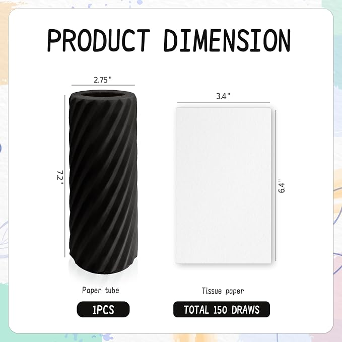 Car Tissue Holder, Refillable Round Cylinder with 3 Tissue Packs, Universal Fit for Vehicle Cup Holder, Home & Office, Car Accessories Interior (Black) - Image 2