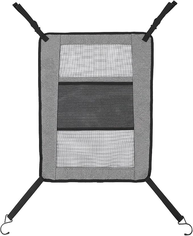 Dog Car Barrier,Backseat Pet Barrier for Cars, SUVs & Trucks, Breathable Mesh Dog Seat Divider with Adjustable Straps and Metal Hooks, Gray - Image 6