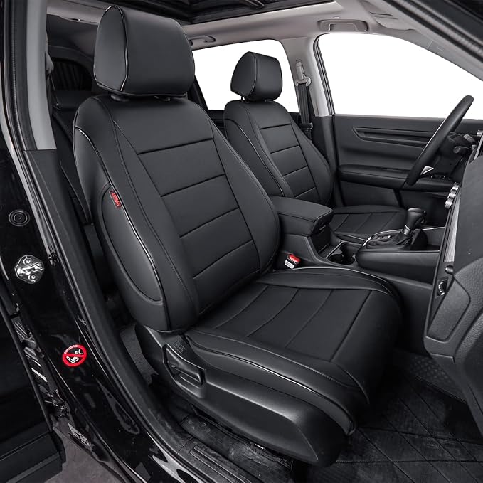EKR Car Seat Covers for Honda HRV 2019-2022,Leatherette Full Set | Custom Fit for Honda HRV Sport/EX/EXL/Touring 2019-2022 Full Wrap,Waterproof Pet-resistant,Faux Leather(Black) by EKR