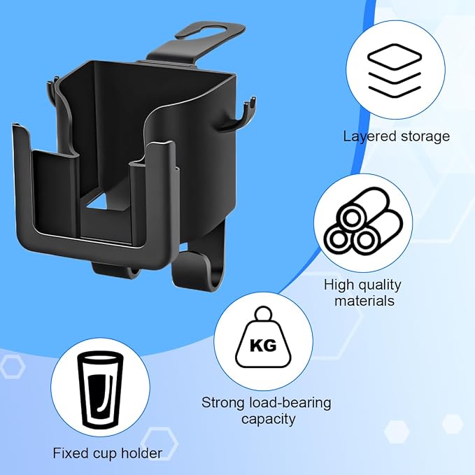 Car Headrest Cup Holder for Back Seat, 2PCS 3 in1 Multifunctional Vehicle Backseat Phone Organizer, Large Capacity Auto Handbag Storage Hook Hanger, Universal for SUV RV Truck - Image 5