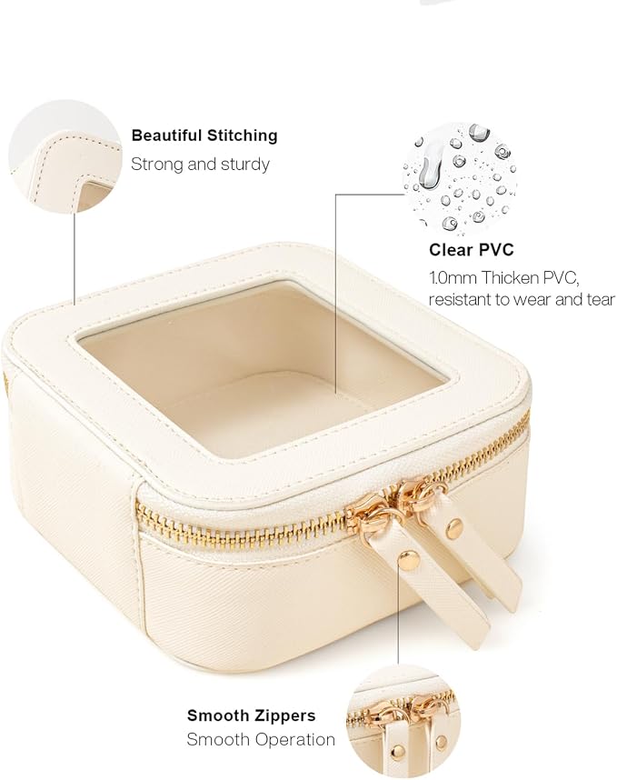 Travel Clear Makeup Bag Set, TSA Approved Cosmetic Bag Case with Zipper Portable Makeup Pouch Toiletry Bag Traveling Cosmetic Organizer Storage Bag Car Organizer Car Essentials - Image 5