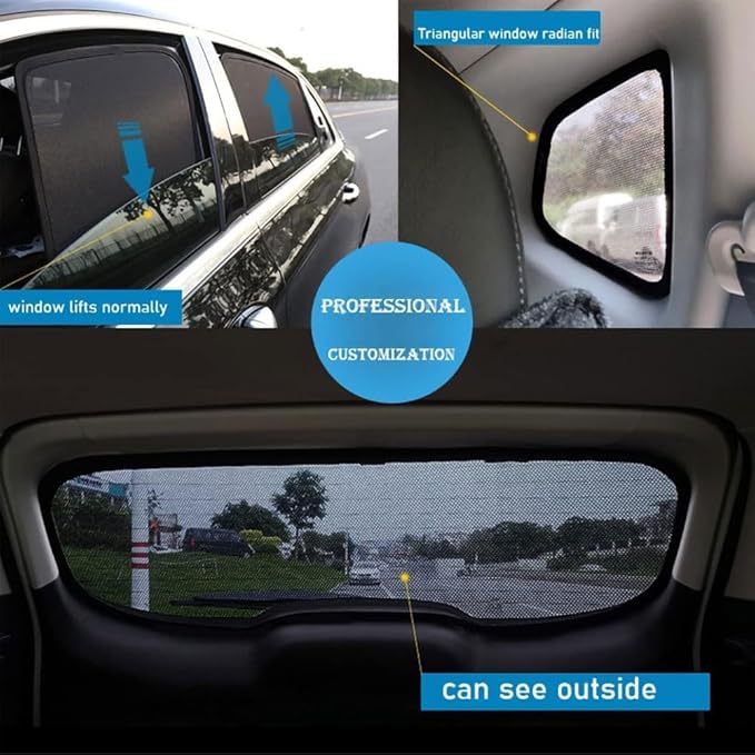 Car Side Window Sunshades for Volvo XC60 2. Gen (Spa) 2018-2024, Magnetic UV Protection Shades for Front/Rear Windows, Heat Resistant Sun Visor Shield Accessories,E/5 Doors Window - Image 3