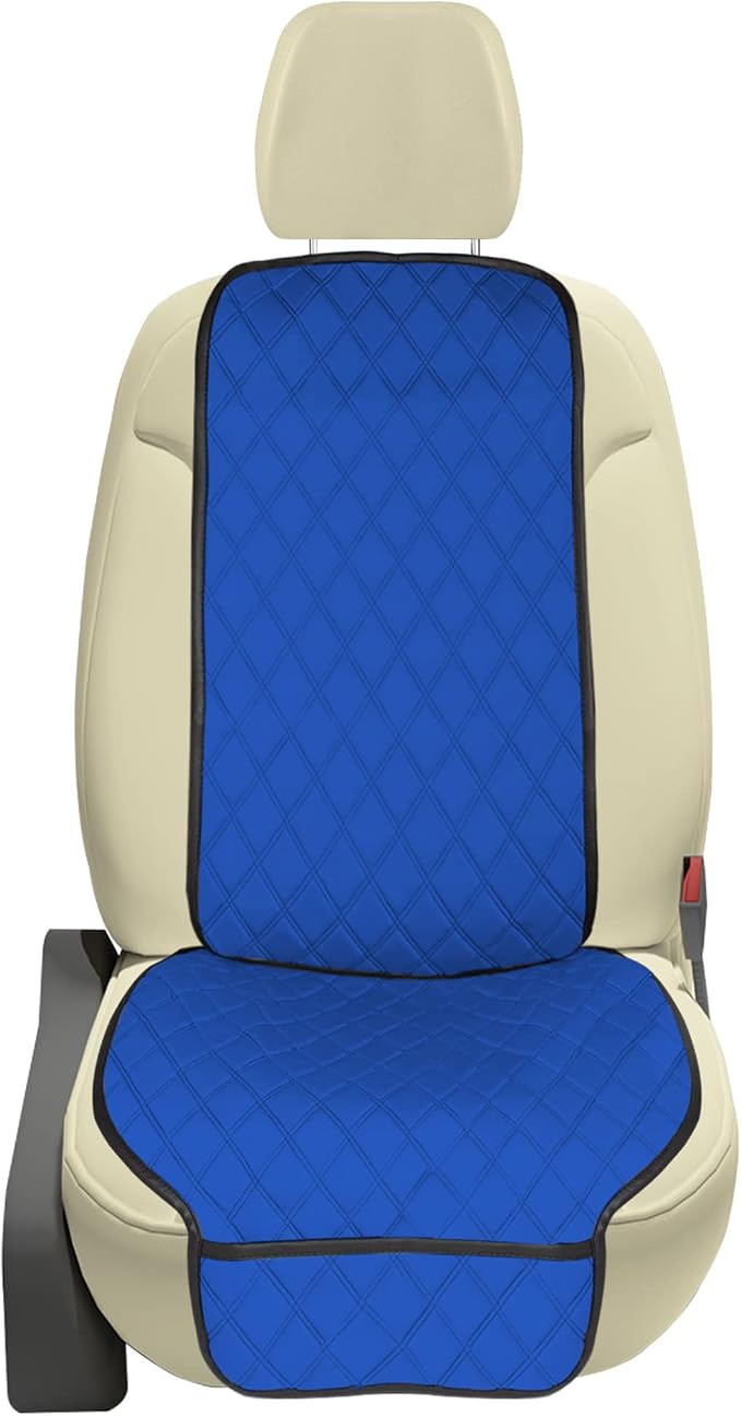 FH Group Car Seat Cushion – Neosupreme Single Front Seat Cover with Front Pockets, Airbag Compatible, Universal Fit Car Seat Cushion for Driver or Passenger Seat, SUV, Truck, Sedan & Van – Blue by FHGroup