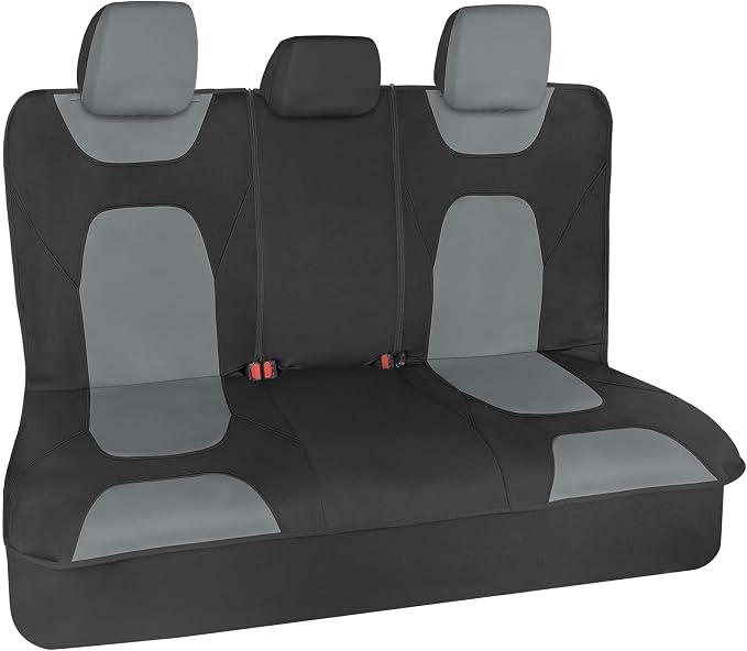 Motor Trend Waterproof Car Seat Covers Full Set – Black & Gray Seat Covers for Car Front & 60/40 Split Back Bench - Carseat Cover for Trucks, SUV - Universal Fit for Most Regular Size Vehicles - Image 2