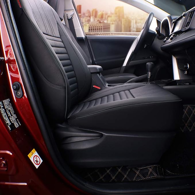 EKR Accord Seat Covers Full Set Custom for Honda Accord LX,LX-P,EX,EX-L,SE 2008-2012 & EX-L,LX-S 2011 2012,Automotive Truck Seat Covers for Car SUV,Waterproof Seat Protectors-Faux Leather(Black) - Image 3