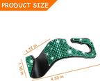 Mandark 4PCS Rhinestone Headrest Hooks for Bags and Umbrellas, Green | ABS construction with rhinestones, half-open installation, holds bags and umbrellas, fits many seat posts - Image 2