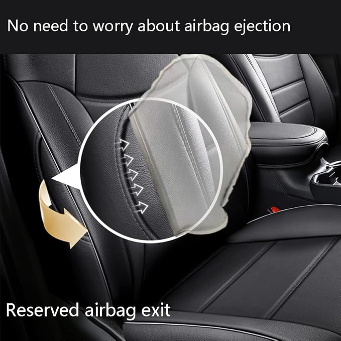CocheFamilia Custom Fit RAV4 Car Seat Covers for Select Toyota RAV4 2019 2020 2021 2022 2023 2024 2025 LE,XLE,XLE Premium,Limited - Full Set,Leather(Black/Gray) - Image 6
