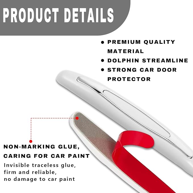 4PCS Car Door Edge Guards, Anti-Scratch Car Door Protector Trim Strip with Self Adhesive, Universal Door Guards for Cars Trucks SUVs, Exterior Car Accessories (White) - Image 6