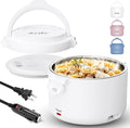 Electric Lunch Box, 32 oz Portable Food Warmer Heater, Lunch Warmer Portable for Work/Office/Car/Travel 12V/24V/110V 3-in-1, Warming Soup & Meal, Spill-Free, Men & Women's Gifts, White by Aotto