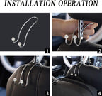 SAVORI Auto Hooks Bling Car Hangers Organizer Seat Headrest Hooks Strong and Durable Backseat Hanger Storage Universal for SUV Truck Vehicle 2 Pack (White) - Image 5