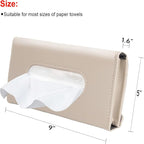Carstuus Beige Car Tissue Holder for Sun Visor, Universal Fit All Vehicles | Hanging Tissue Box, Easy Refill, Includes Paper Napkins, Easy-Access, Universal Car Accessory for Men Women, Car Must Haves - Image 4