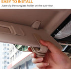 Sunglass Holder for Car, Magnetic Leather Sunglasses Clip for Car Visor, Eyeglass Hanger Clip for Car Sun Visor (Khaki 2 Pack) - Image 4