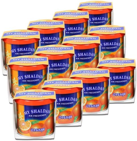 Auto Dynasty - Pack of 12 My Shaldan Japanese Car Cup-Holder Natural Air Freshener Cans (Orange Scented) by AutoDynasty