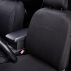Flying Banner Car Seat Covers Front Seats Rear Bench Polyester car seat Protectors Easy installations Rear Bench Split Classic Man Lady Truck Soid Black - Image 4