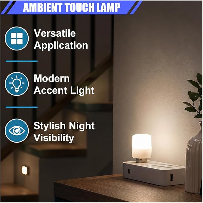 2PCS USB LED Car Interior Atmosphere Lamp, Plug and Play, White | Mini Portable LED Ambient Night Light, Universal Vehicle Decorative Lighting Accessories for Car Interior & Home Decors - Image 4