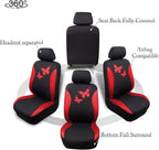 Flying Banner Butterfly car seat Covers ful Set Fashion Universal Lady Woman Female Rear Bench Split Colorized (Full Set, Red) - Image 9