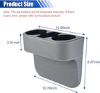 KITUREK Car Cup Holder, PU Leather Cover Auto Front Seat Organizer, Grey | Multifunctional Cup Drink Holder, Gap Filler Coin Bucket Storage Box, Console Side Pocket, Cell Mobile Phone Holder - Image 2