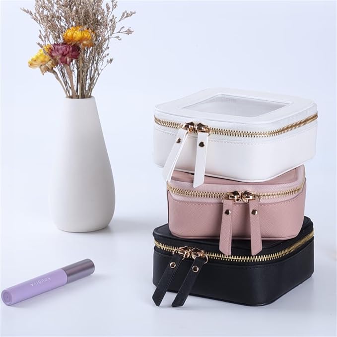 Small Clear Makeup Bag Travel Cosmetic Case, Portable Make Up Organizer Traveling Compact Car Bag for Essentials Transparent Toiletry Bag with Zipper - Image 7