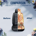 GENANY Celestial Sun Car Seat Covers, 2-Piece Front Seat Set | 2-piece polyester front seat cover set, each 35 x 21 x 21 inches, with adjustable straps and hooks - Image 7