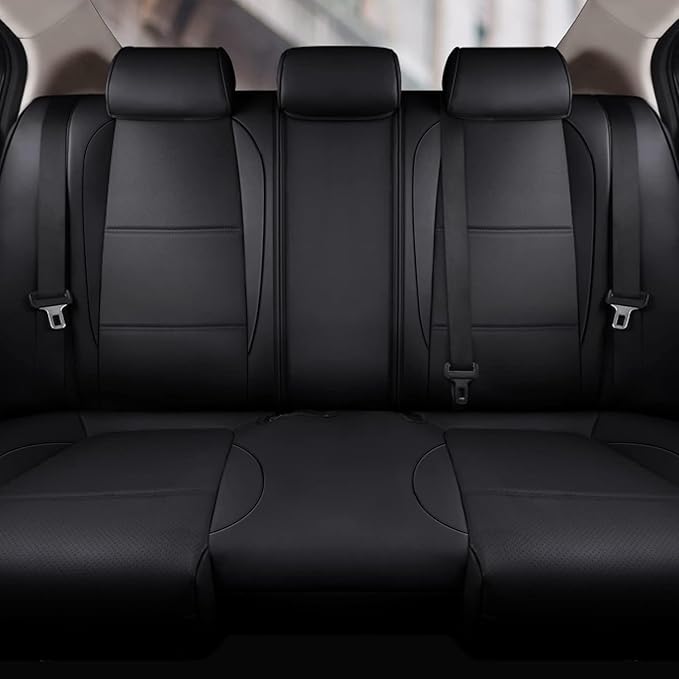 Custom Fit Seat Covers for Mazda CX-30 2020 2021 2022 2023 2024 2025 CX30 Car Seat Covers Full Set Black Faux Leather Compatible Airbag（New-CX30） - Image 2