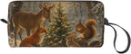 Woodland Christmas Gathering Makeup Bag for Women, Cosmetic Pouch | Double-Sided Woodland Christmas Cosmetic Organizer with Foam Padding for Women, Travel, Gym, School, and Daily Storage - Image 8
