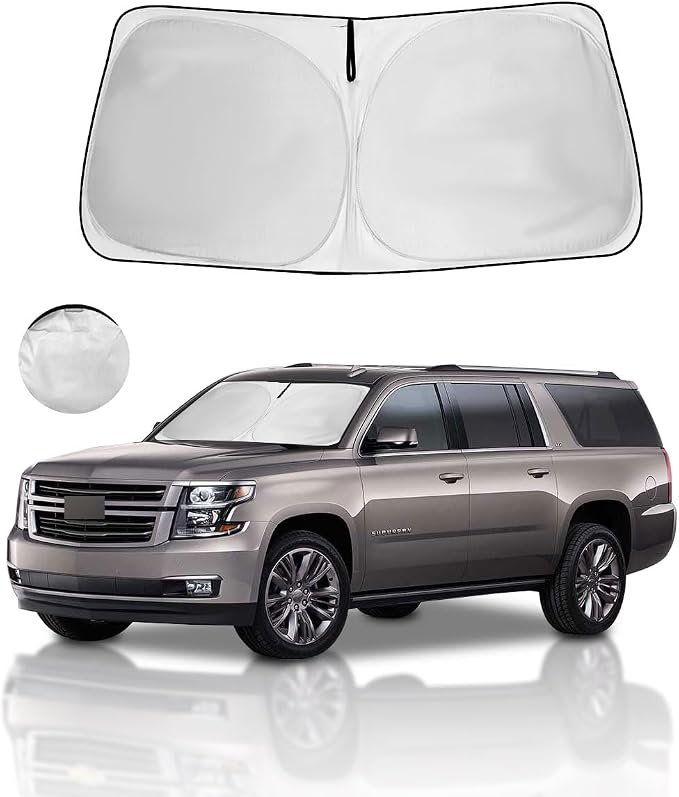 Windshield Sun Shade Car Sunshade Accessories Fit 2026-2021 Chevy Tahoe Z71 | HOHUIGO Front Windshield Cover Window Screen Sun Visor UV Heat Shield Protector Custom for Chevrolet Tahoe, Keep Car Cool by HOHUIGO